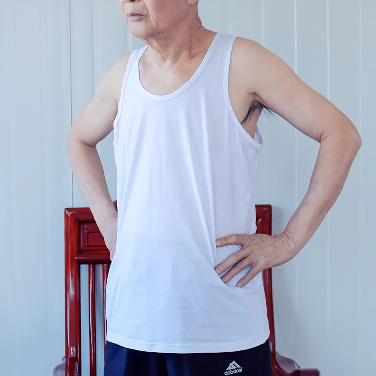 中老年人背心坎肩男士纯棉夏季宽松爸爸夏天无袖外穿吊带老人爷爷