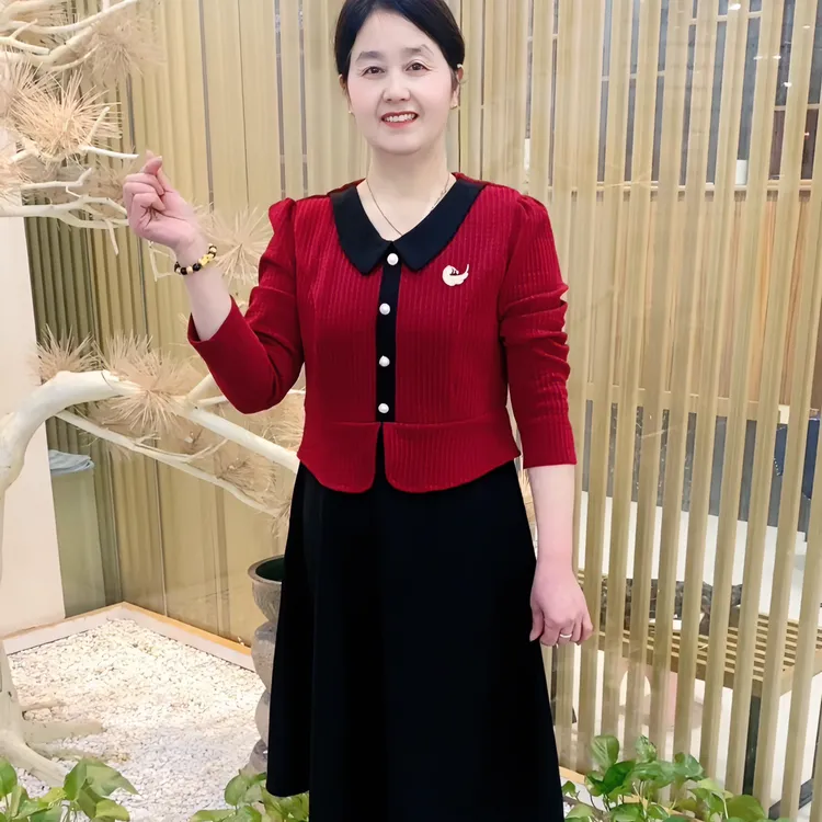 春季新款妈妈装时尚洋气百搭显瘦春秋气质打底拼接中长款连衣裙