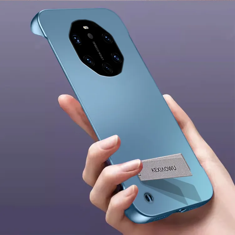 适用华为Mate40RS金属漆无边框手机壳网红裸机手感防摔支架保护套