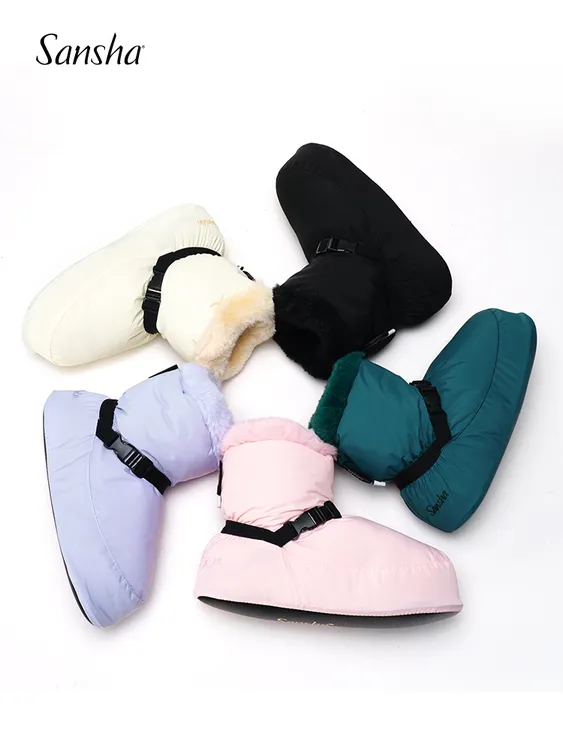 sansha 三沙舞蹈保暖靴儿童成人芭蕾鞋练功鞋秋冬加绒加厚跳舞鞋