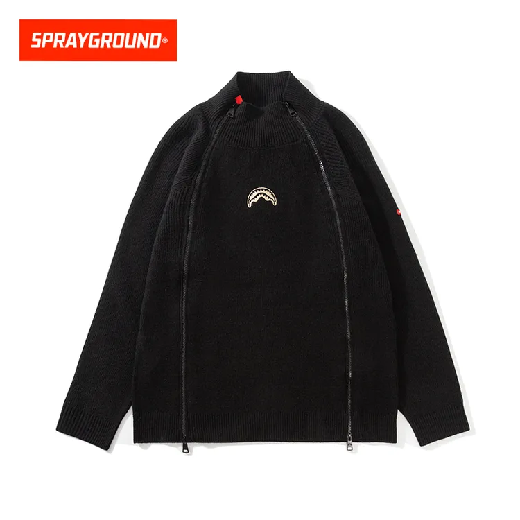 SPRAYGROUND 鲨鱼嘴针织衫双拉链长袖宽松秋冬圆领GC WE030801