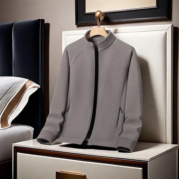 秋冬季男士加绒百搭上衣户外加厚运动双面立领保暖休闲宽松摇粒绒