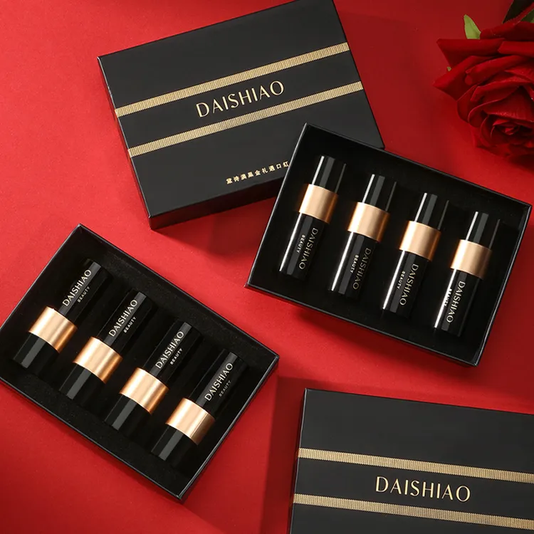 黛诗澳4支装黑金礼遇口红哑光丝绒显白唇膏经典礼盒装