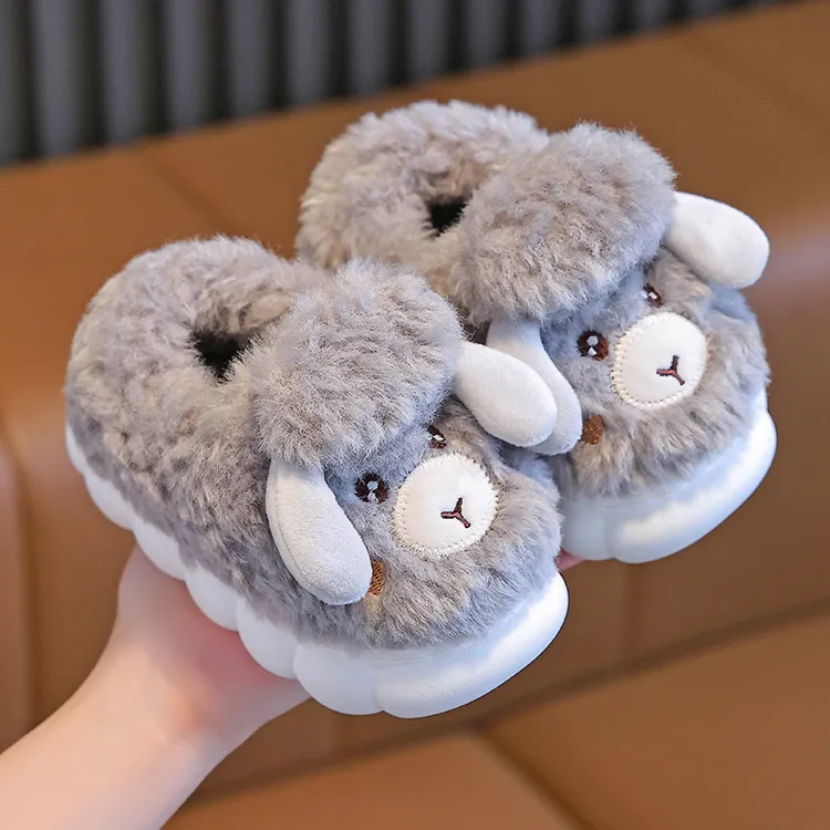 2024冬季儿童棉鞋包跟卡通可爱小童保暖居家室内防滑加厚棉鞋外穿