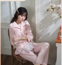 时尚可居家可外穿开衫小香风睡衣女秋冬款简约刺绣套装B131-B132