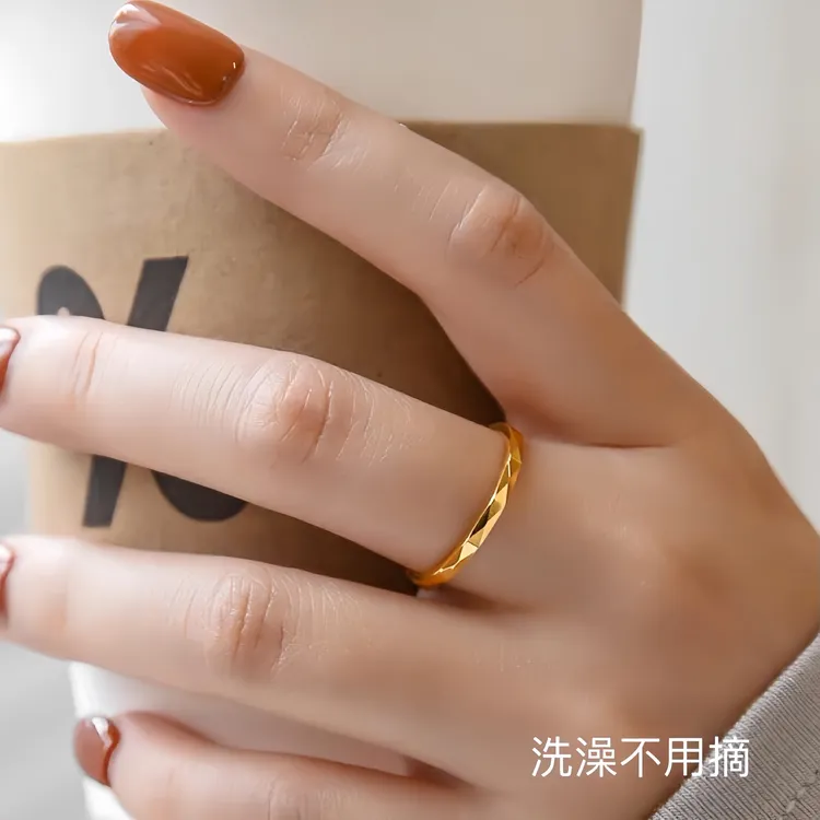 钛钢戒指 不掉色菱形戒指女高级感个性简约时尚气质百搭食指指环