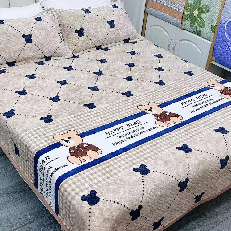 【牛奶绒床盖】2x2.3米牛奶绒床盖亲肤保暖可铺可盖褥子绗缝机洗