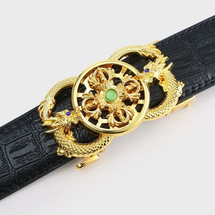 男自动扣款成人光身休闲腰带皮带商务个性高档镶钻男士鳄鱼纹时尚