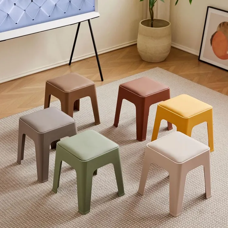 慕格娜加厚换鞋凳沙发茶几矮凳塑料软包儿童凳子