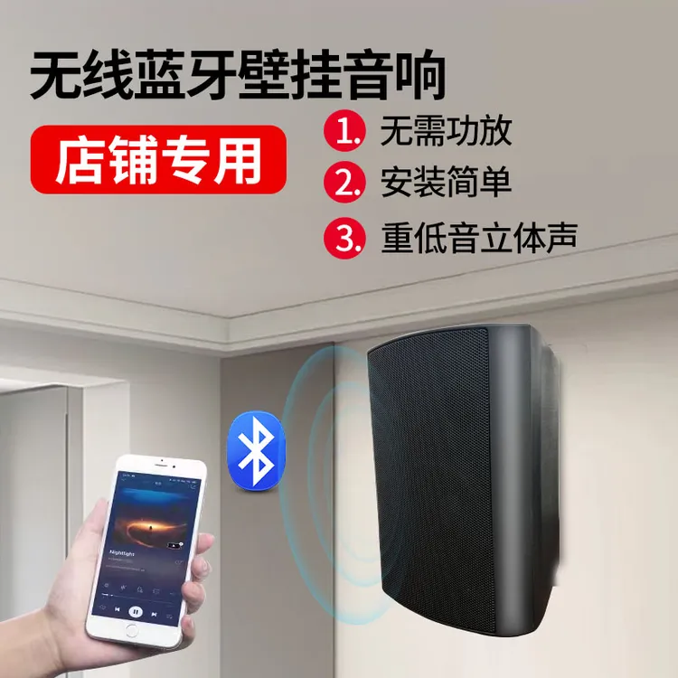 博宏盛蓝牙有源壁挂式音箱背景音乐台球厅挂壁音响店铺专用挂墙