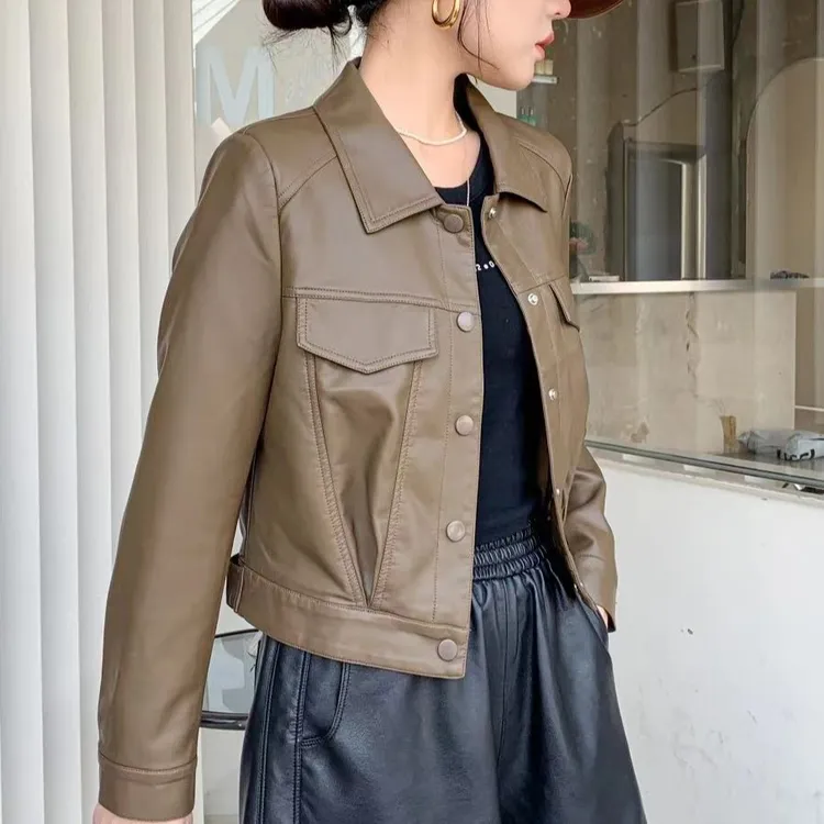 2025年春秋新款皮衣女士休闲百搭皮夹克显瘦网红时尚秋冬皮外套潮