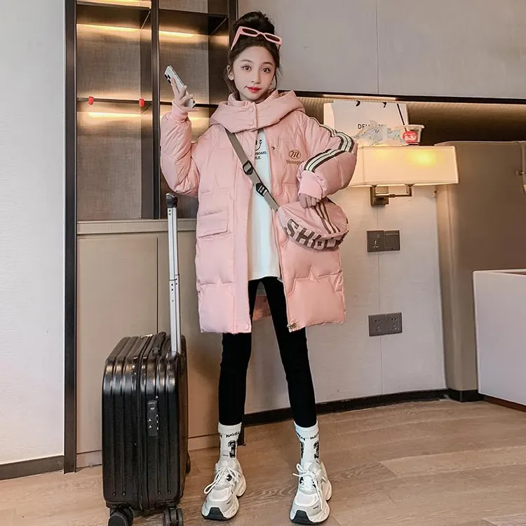 女童棉服冬季2024新款洋气加厚中长款女孩棉袄棉衣外套保暖冬装潮
