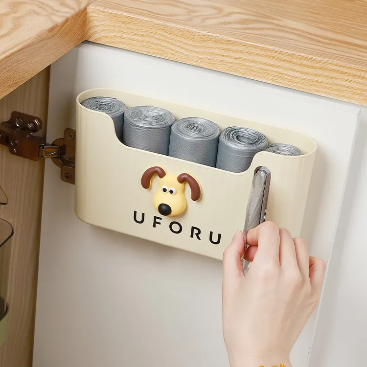 唯夫人❤厨房垃圾袋收纳神器家用塑料袋收纳盒壁挂式免打孔收纳架