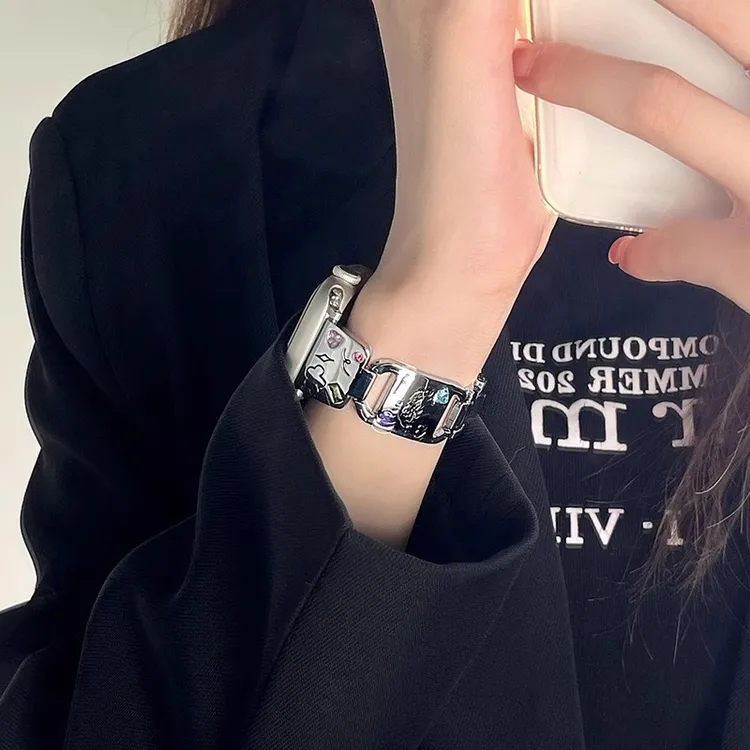 适用iwatch9苹果S10手表applewatch8/SE/7新款小狗经典星光色黑色