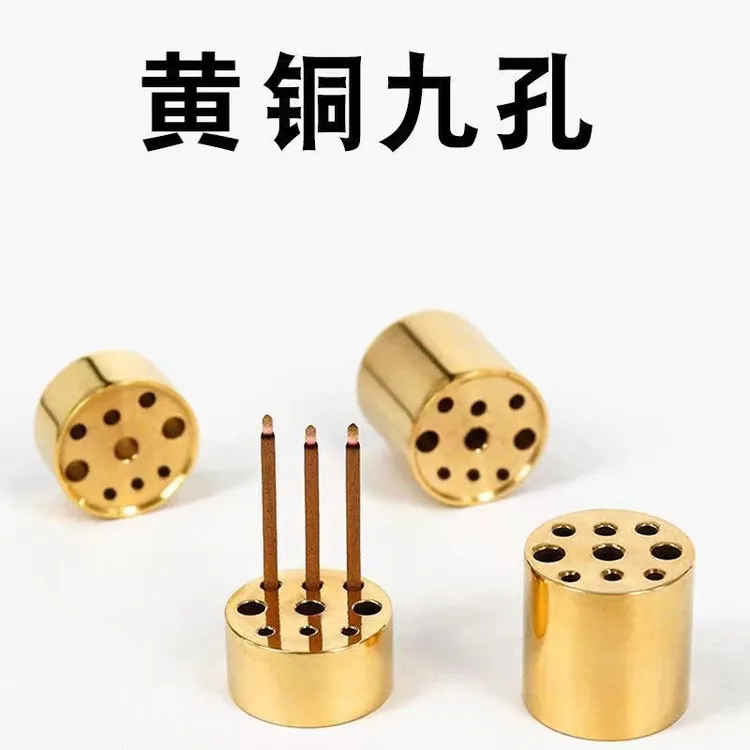 九孔创意香插香炉家用禅意桌面摆件纯铜精美小巧中式个性香托香座