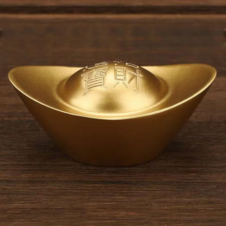 【招财进宝铜元宝】实心黄铜元宝摆件乔迁礼品客厅办公室装饰品摆件商品图