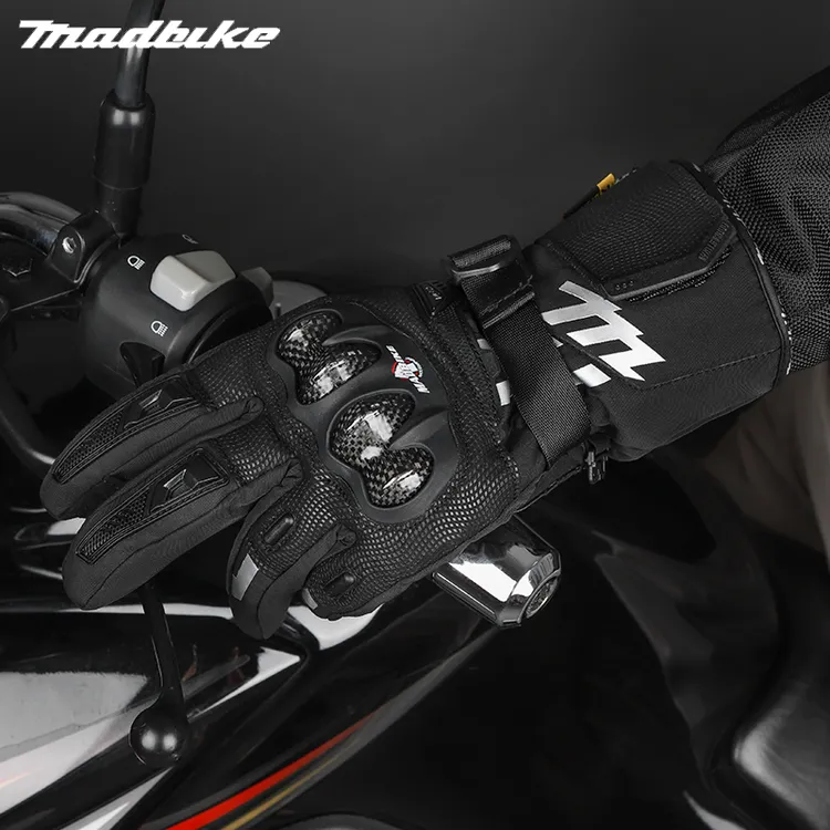 冬季摩托车骑行手套防水防风保暖长款专业机车骑行手套新手装备商品图