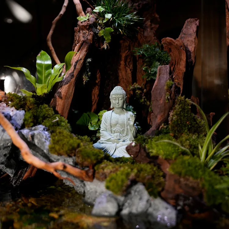 新中式佛头佛首佛像禅意摆件佛系装饰品鱼缸造景中式客厅创意装饰