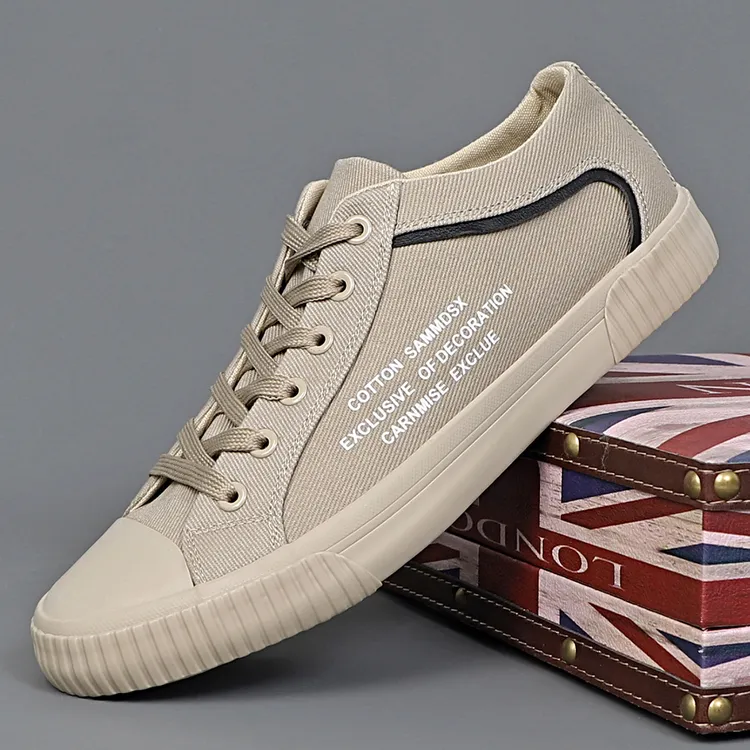 夏季透气男士帆布鞋休闲百搭舒适低帮套脚板鞋潮鞋老北京布鞋#017