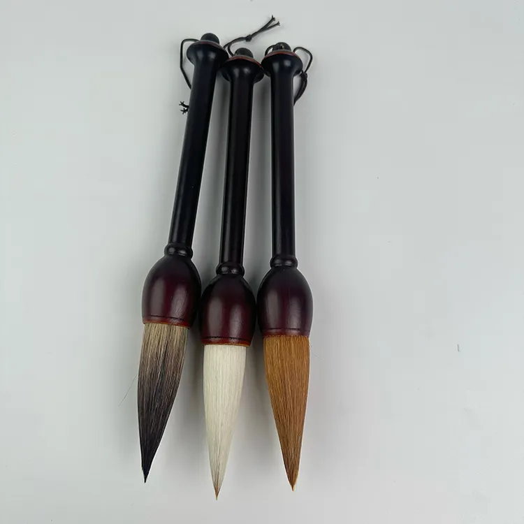 高档黑木杆斗笔抓笔写对联福字大字斗方提斗大号书法兼豪羊毫毛笔