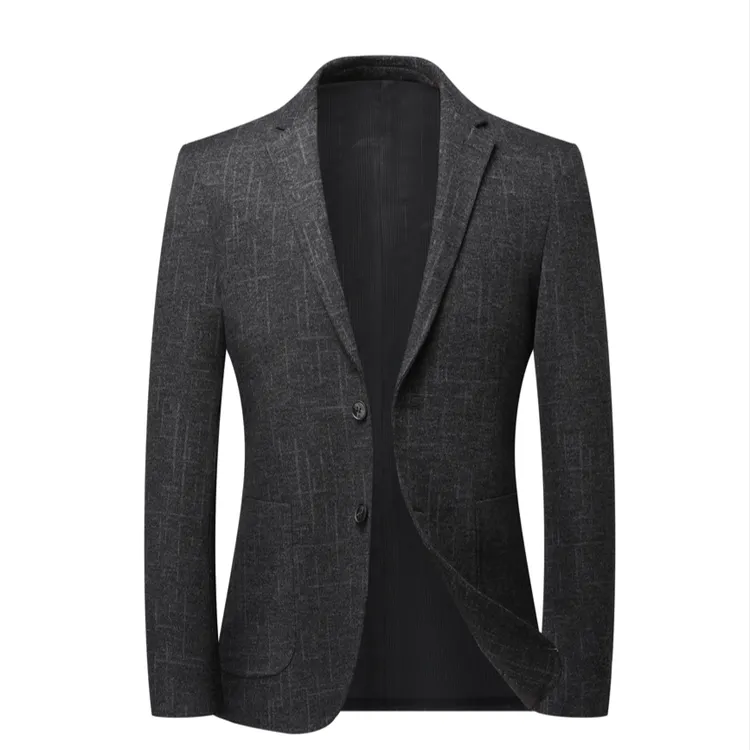 秋冬新款男轻奢高档商务休闲帅气西服外套免烫弹力西服上衣703