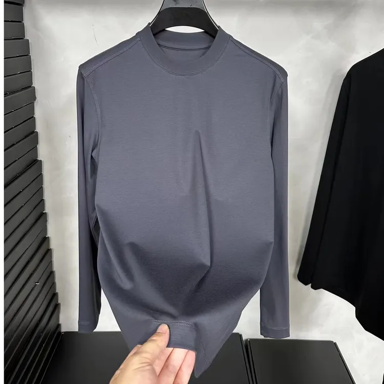 701长款零触感双沙苏匹马棉净版美学T恤圆领百搭纯色秋冬时尚