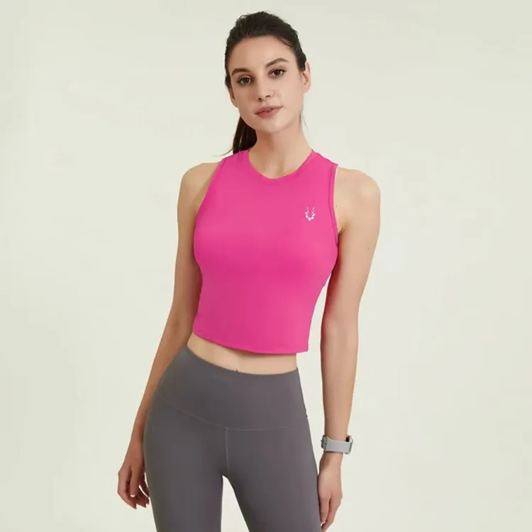 【爆款上新】女士速干跳操背心户外专业跑步健身上衣圆领短袖