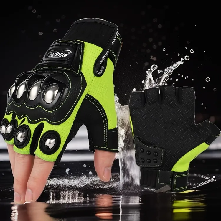 防砸手套锈钢壳手套防滑耐磨保护手掌套拳击防护半指格斗训练骑士