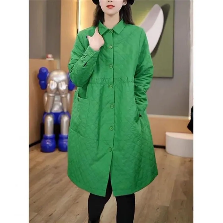 常规风衣外套女春秋新款大口袋中长款休闲时尚洋气宽松薄外套潮