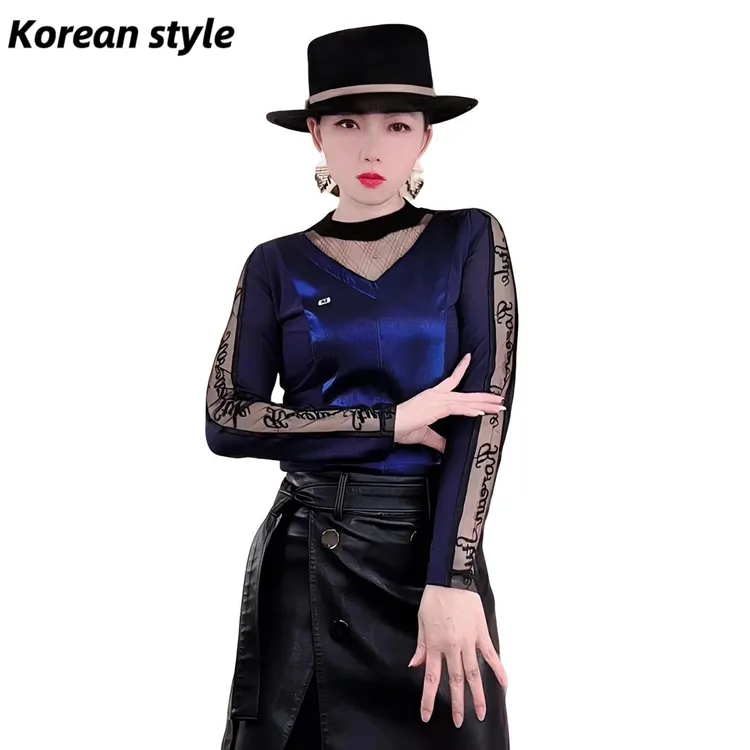 【Korean style】2693高级感修身显瘦时尚百搭原创高定气质打底衫  