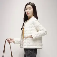 轻薄棉衣短款新款秋冬季波浪纹女短款棉衣内胆棉袄