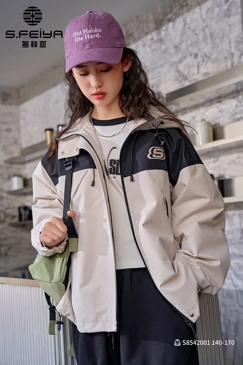 M家 8542010 春季新款男女童风衣外套中大童青少年洋气外套2001