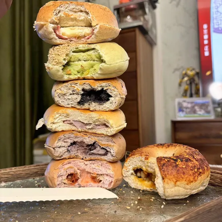 纯手工贝果恰巴塔【私房用料】米碱水球汉堡胚面包短保营养早餐顺丰