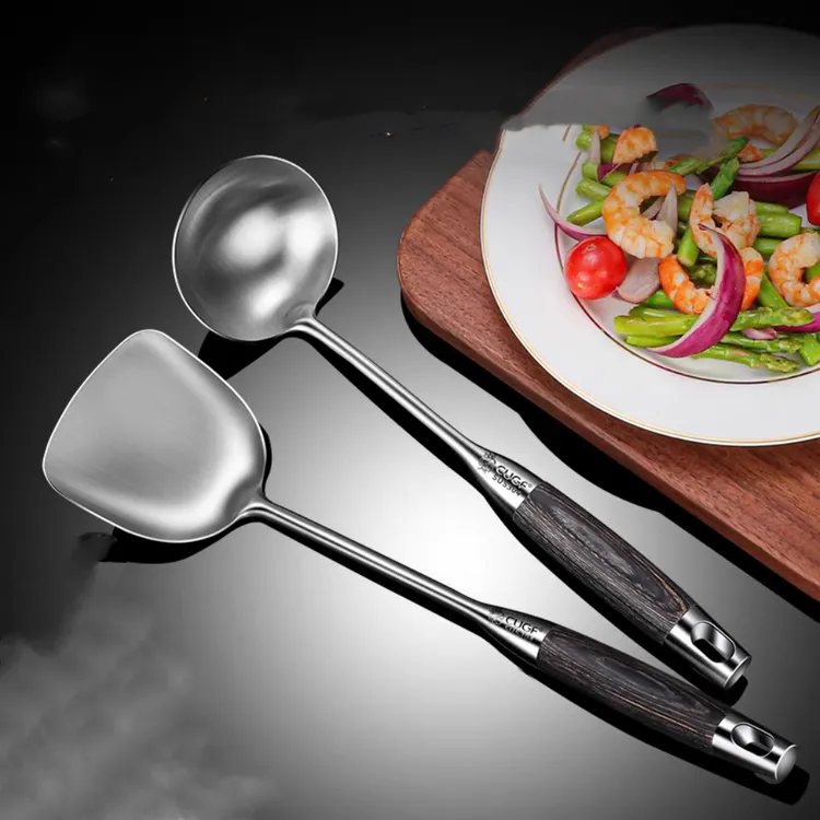 加长316不锈钢加厚炒菜铲子汤勺漏勺家用厨具铲子勺子铁锅铲铲勺