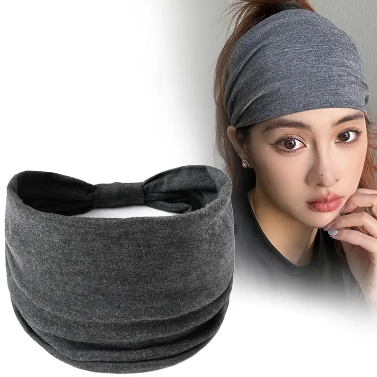 宽边运动发带女遮白发头套外出运动洗脸发箍瑜伽跑步头巾护额头饰