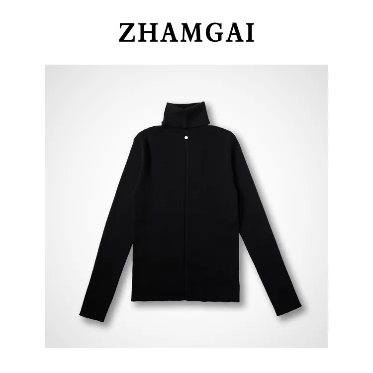 【ZHAMGAI】女装冬季新款立领针织衫休闲舒适