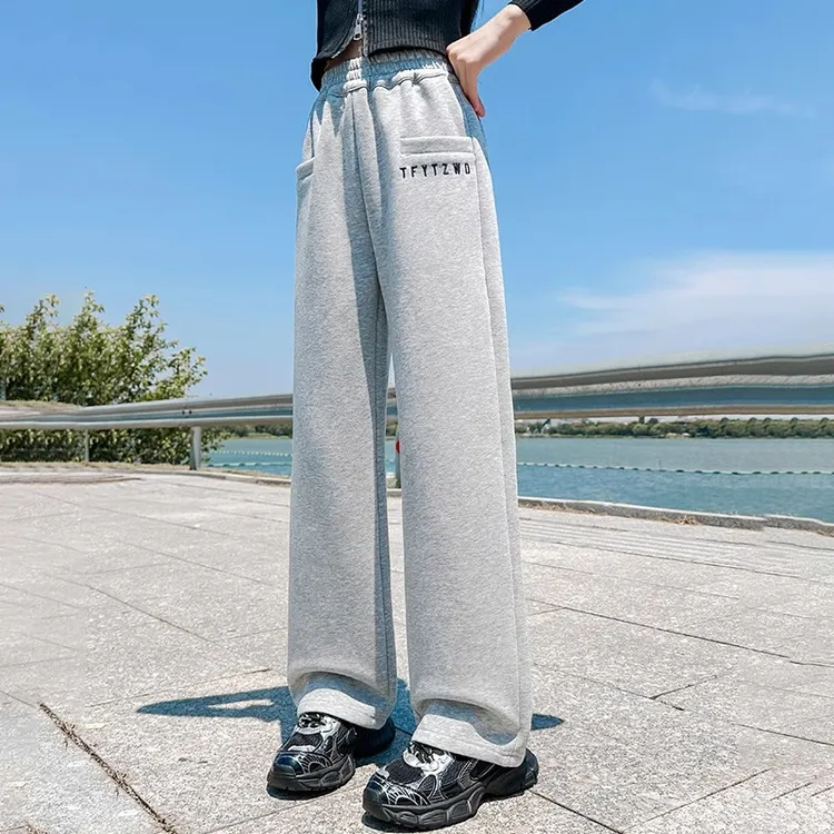 女童阔腿裤春秋休闲裤2024新款洋气儿童阔腿裤显瘦直筒韵达裤秋季