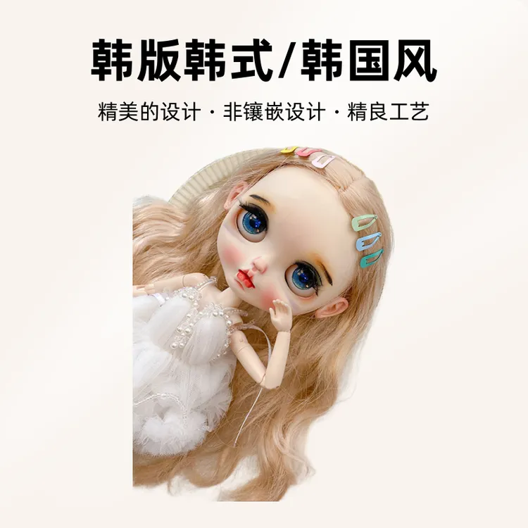 新款2cm烤漆彩色水滴BB夹发夹刘海小夹子ob11发卡子儿童女童幼儿