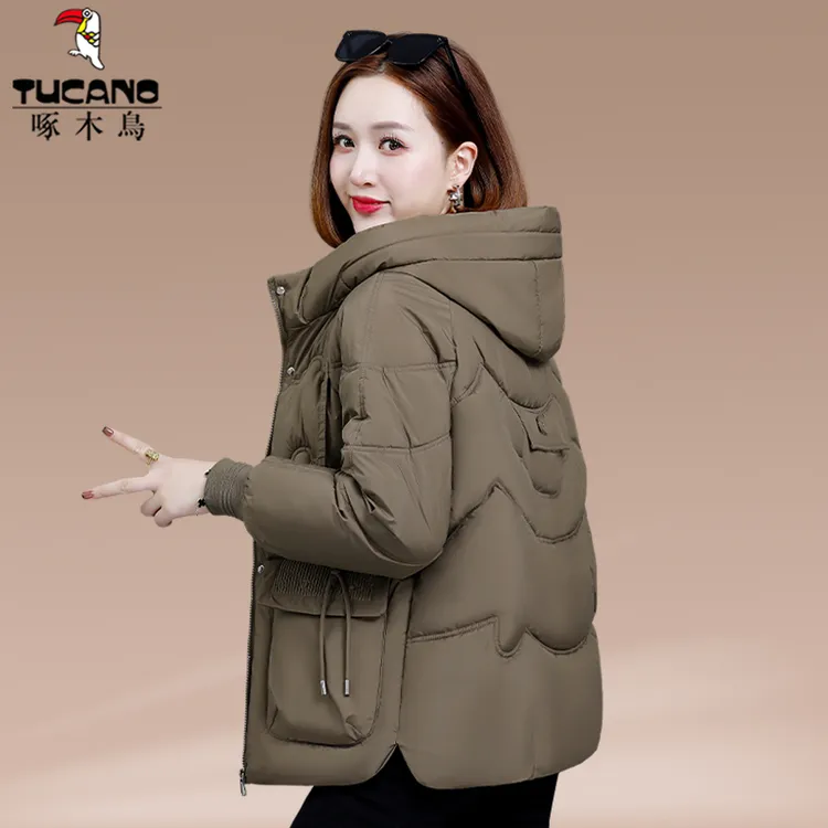 【官方】啄木鸟棉衣棉服女年新款冬季中老年女装洋气妈妈冬装棉袄