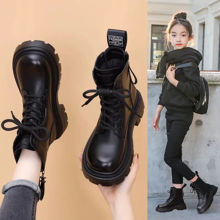 女童马丁靴2025新款秋冬款儿童防滑靴子时尚爆款英伦风中大童短靴