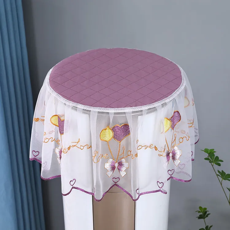 通用空调顶罩柜机圆形盖布圆柜机防尘罩蕾丝立式圆柱客厅开机不取