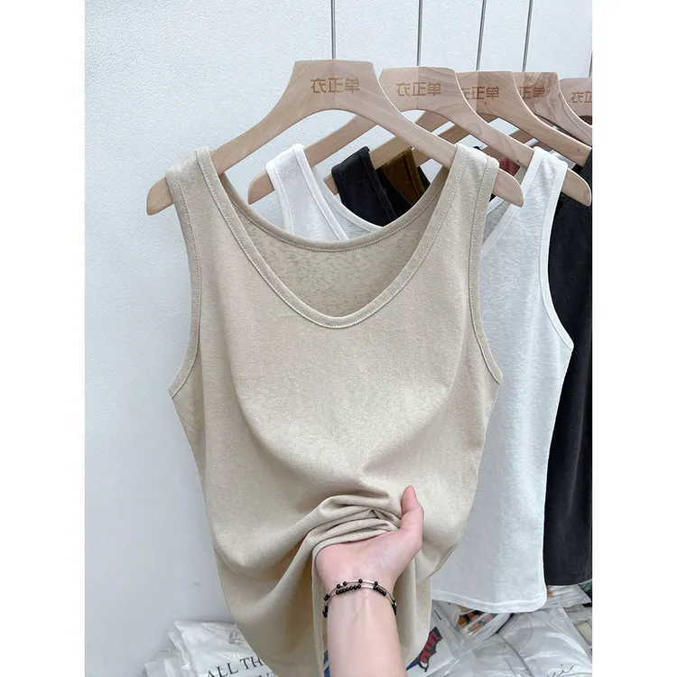 背心女夏季内搭白色宽松打底2025新款大码遮肚子吊带上衣外穿