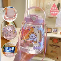 塑料水杯大容量大肚杯杯子ins高颜值水杯批发带吸管便携随手杯