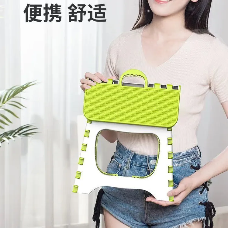 【便携式】加厚塑料折叠凳子迷你户外成人儿童椅子板凳手提式马扎