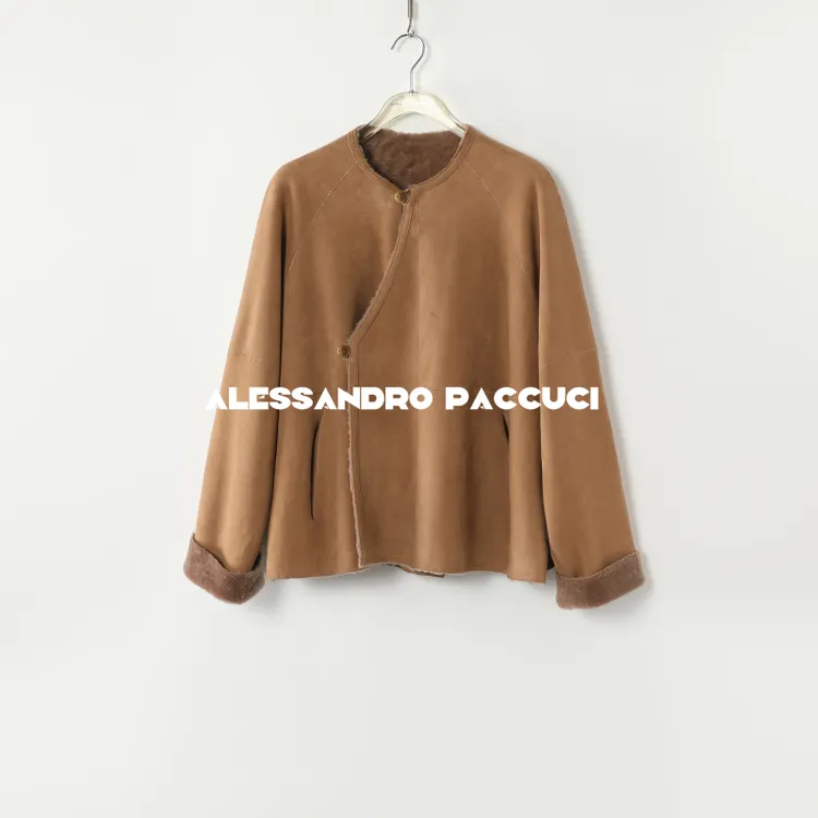 AP洛哥43050CM【黑标系列】进口羊皮毛一体双面穿时尚皮草外套24冬