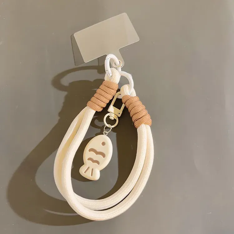 挂绳包包手绳ins风耐脏黑色手机壳挂绳卡通棕色猫咪手机壳挂链条