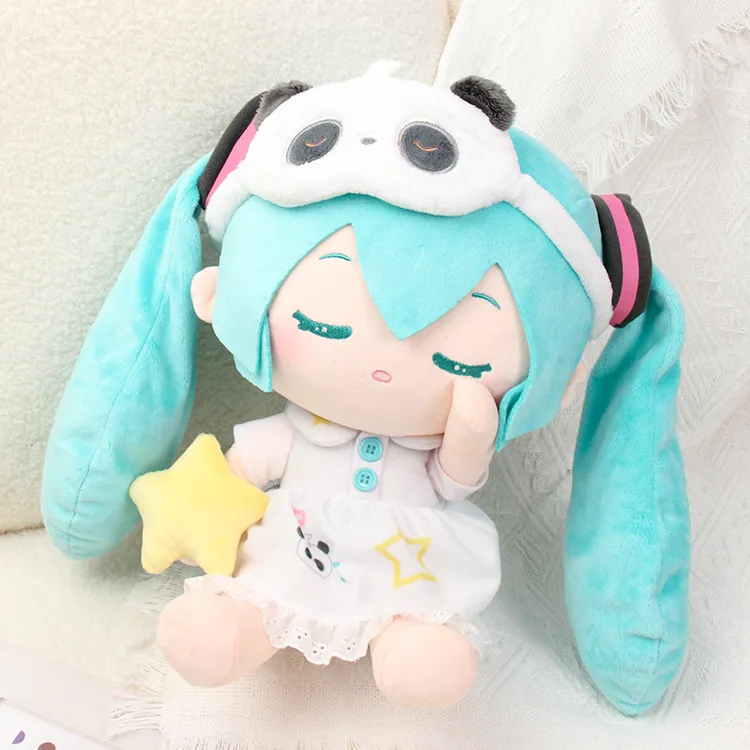 幸运石青丘文创初音未来睡眠公仔联名正版周边fufu毛绒玩偶礼物