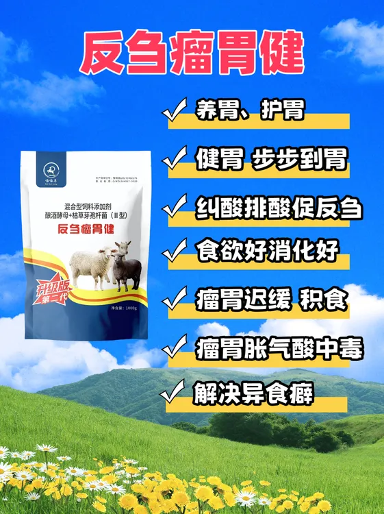 嗨嗨羊牧业反刍瘤胃健2代饲料添加剂袋装益生菌营养颗粒拌料菌群