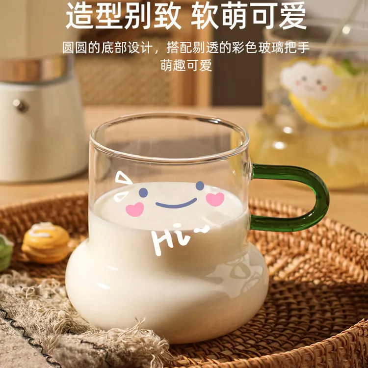 【小扬哥 甄选】可爱玻璃杯豆浆牛奶早餐杯ins风女生高颜值儿童水杯