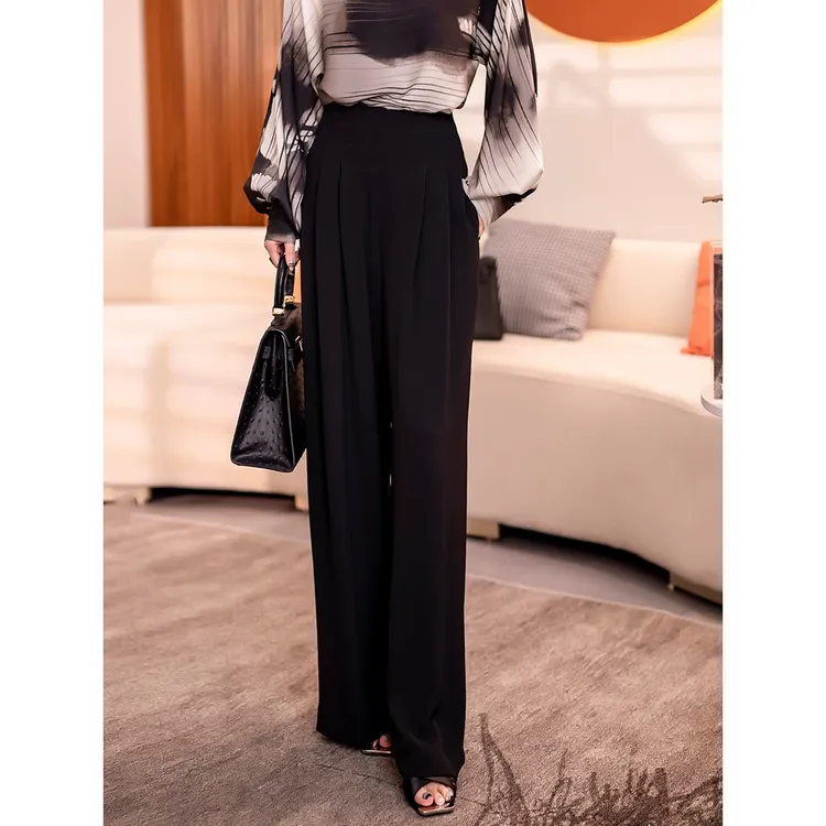 【长腿美人】MORELAN原创简约百搭高腰显瘦垂感薄款西装裤DJ-2691